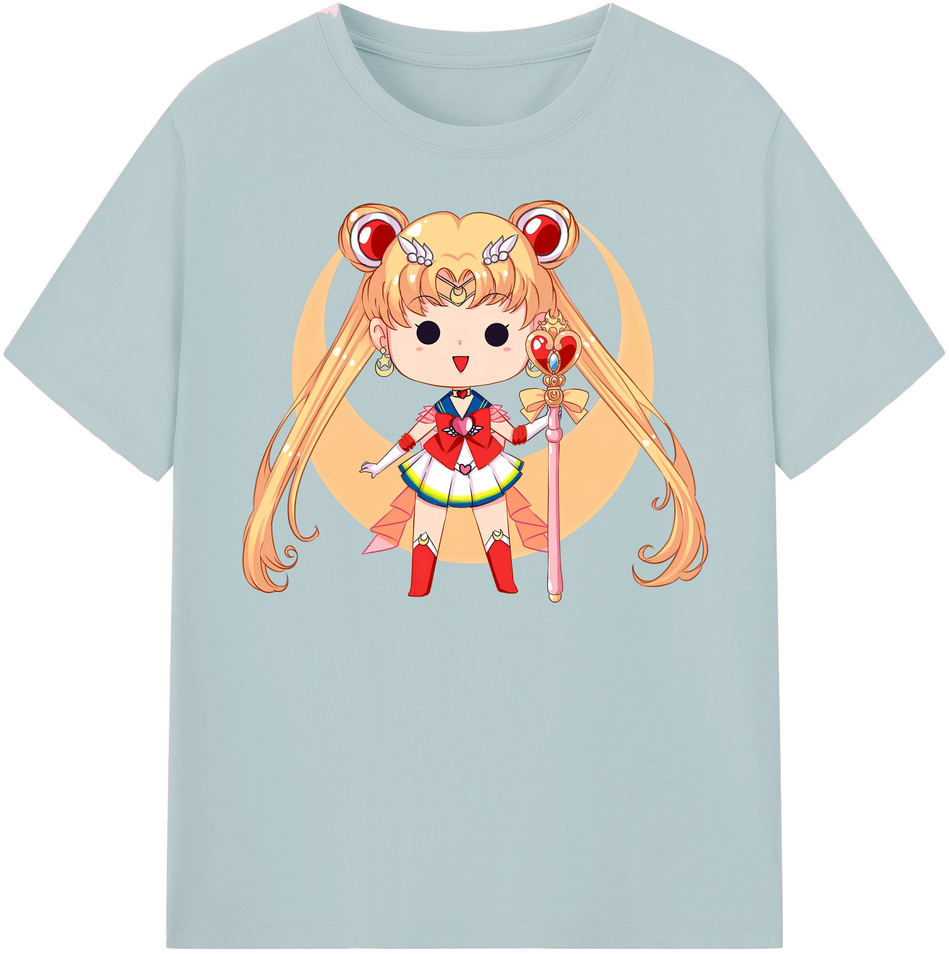 （画像用） 美少女戦士セーラームーン 月野 うさぎ つきの うさぎ Sailor Moon Tsukino Usagi 綿100％半袖Tシャツ（フロントプリント）